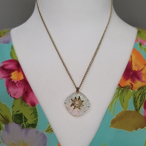 VINTAGE aurora crystal Germany sun necklace rare - Picture 14 of 15